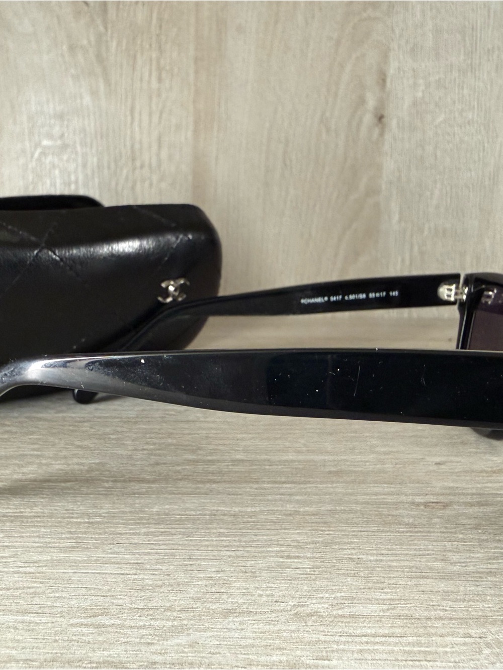 CHANEL Black Rectangular Women's Sunglasses - Picture 4 of 6